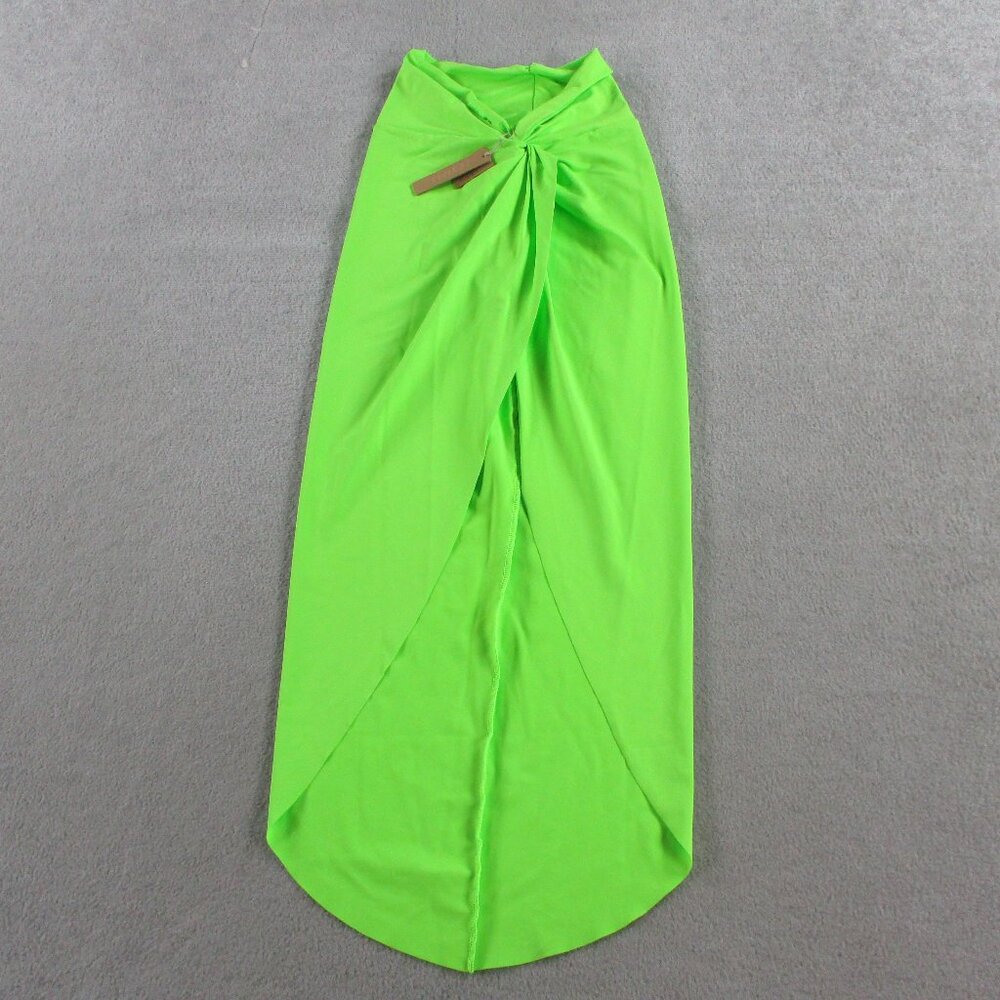 SKIMS Recycled Swim Sarong Skirt Womens 2XS XXS Neon Green Beach Bright Colorful